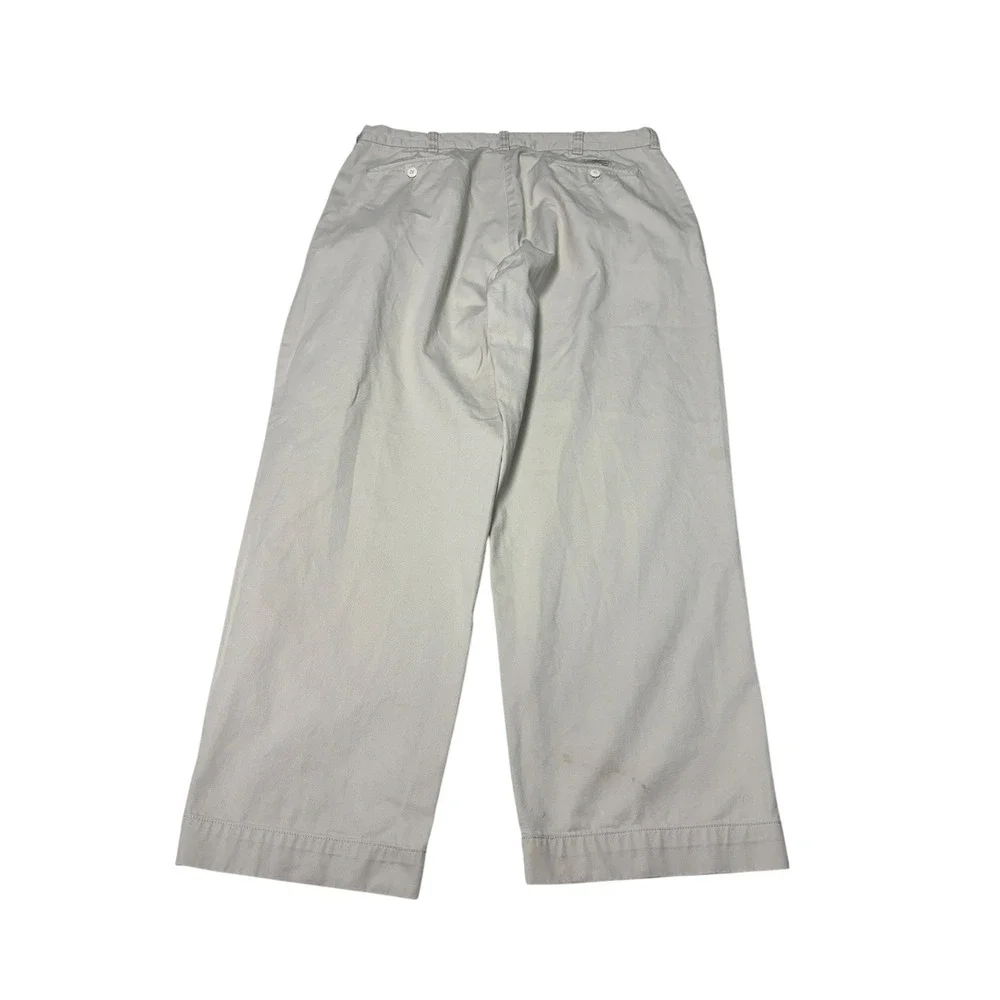 Polo Ralph Lauren Philip Pant Mens 38x30 Khaki Chino Wide Leg 100% Cotton Stone